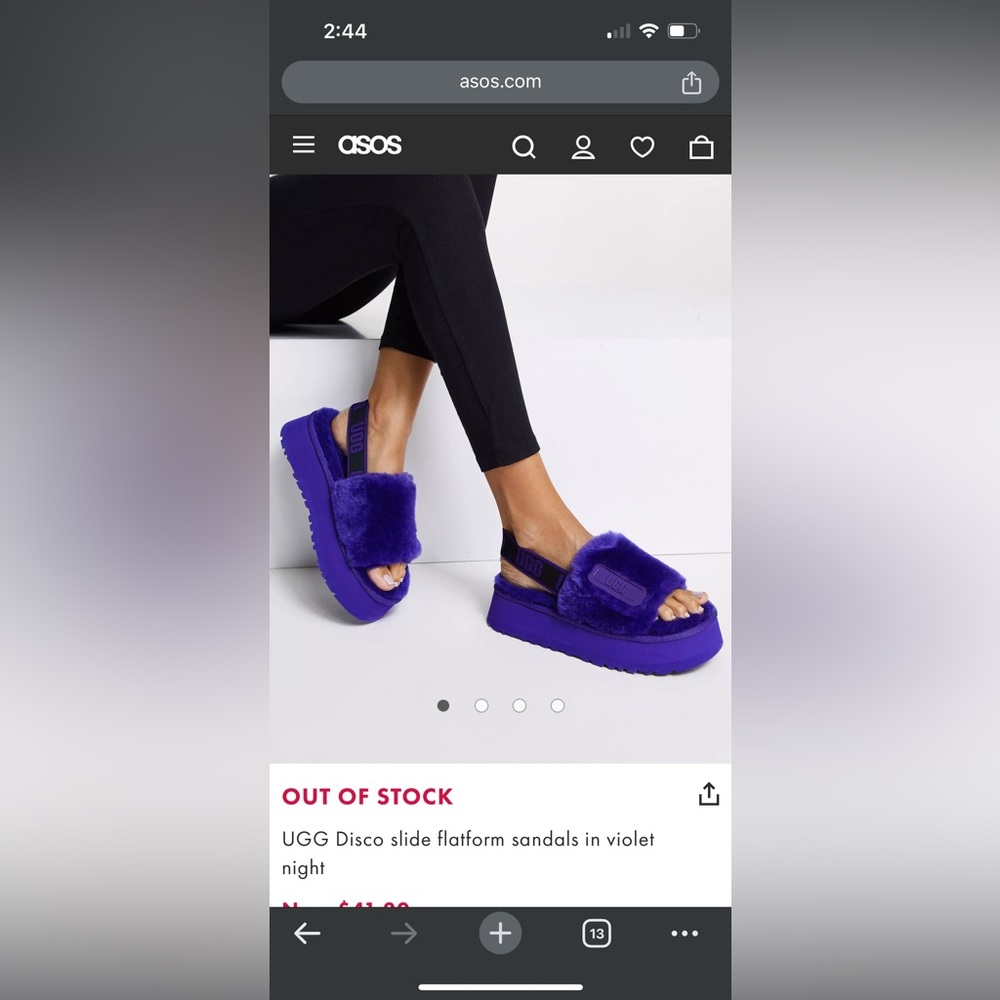 UGG Purple Flatform Slippers - Picture 2 of 6
